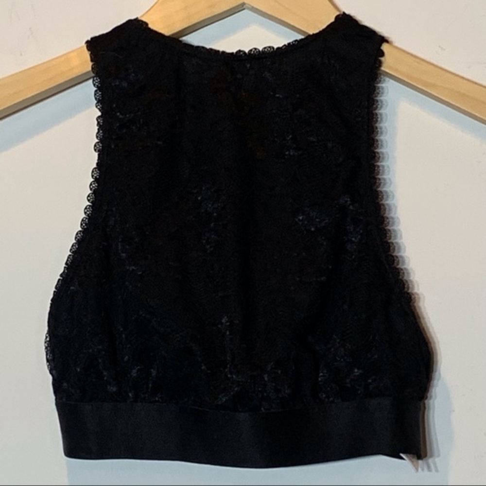 NWOT Nanette Lepore Black Lace Overlayโ Racerback Bralette